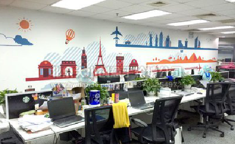 新余教你设计办公室墙绘的方法。